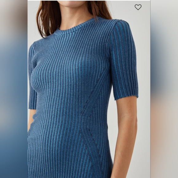 #132 Rails Genesis Dress NWOT Midi Ribbed Cut Out Back - Picture 7 of 13